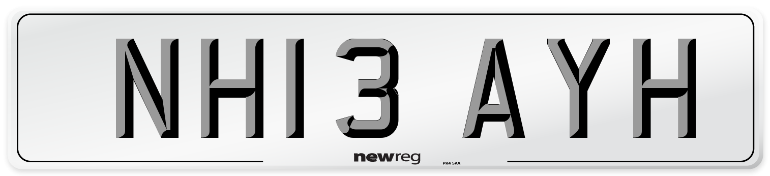 NH13 AYH Number Plate from New Reg